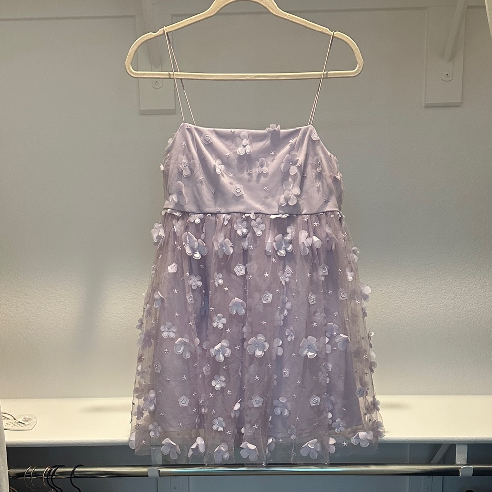 Altar'd State Lavender Floral Mini Dress